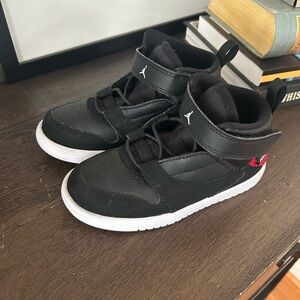 Black, White, Red Toddler Jordans